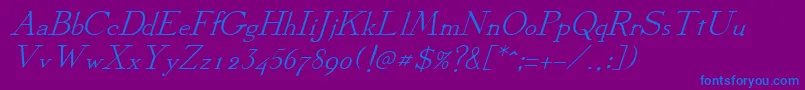 DickensItalic Font – Blue Fonts on Purple Background