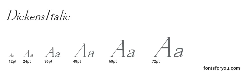 Размеры шрифта DickensItalic