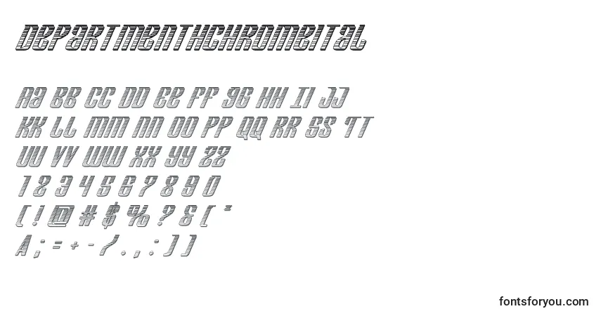 Шрифт Departmenthchromeital – алфавит, цифры, специальные символы