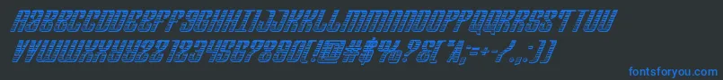Шрифт Departmenthchromeital – синие шрифты на чёрном фоне