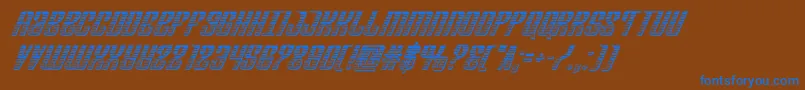 フォントDepartmenthchromeital – 茶色の背景に青い文字