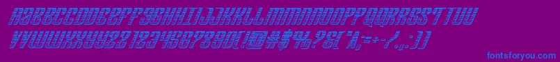 フォントDepartmenthchromeital – 紫色の背景に青い文字
