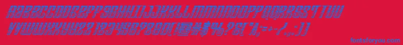 フォントDepartmenthchromeital – 赤い背景に青い文字