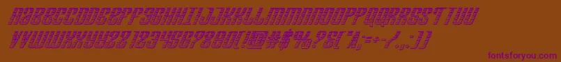 Departmenthchromeital-Schriftart – Violette Schriften auf braunem Hintergrund