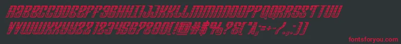 Departmenthchromeital-Schriftart – Rote Schriften auf schwarzem Hintergrund