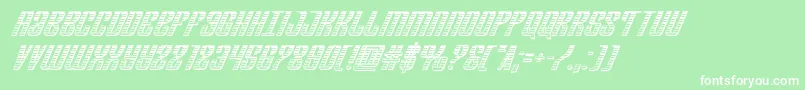 Departmenthchromeital-Schriftart – Weiße Schriften auf grünem Hintergrund