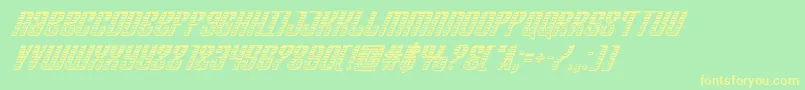Шрифт Departmenthchromeital – жёлтые шрифты на зелёном фоне