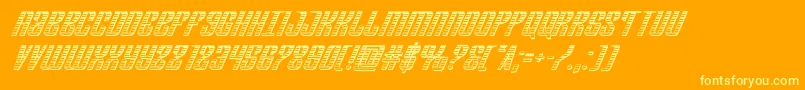 Departmenthchromeital Font – Yellow Fonts on Orange Background