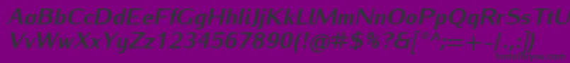 IwonaheavyItalic-Schriftart – Schwarze Schriften auf violettem Hintergrund