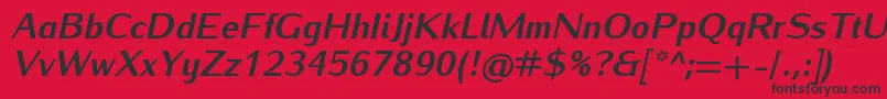 IwonaheavyItalic Font – Black Fonts on Red Background