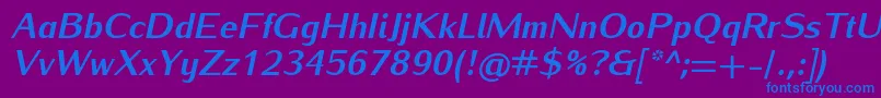 IwonaheavyItalic Font – Blue Fonts on Purple Background