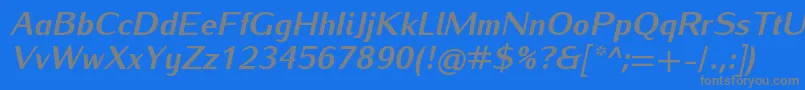 Czcionka IwonaheavyItalic – szare czcionki na niebieskim tle