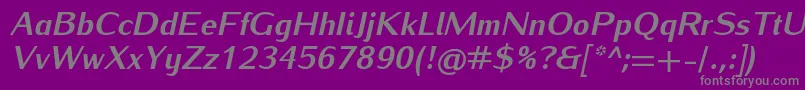 Fonte IwonaheavyItalic – fontes cinzas em um fundo violeta