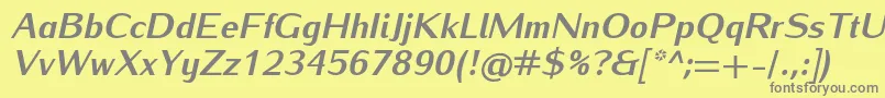 IwonaheavyItalic-Schriftart – Graue Schriften auf gelbem Hintergrund