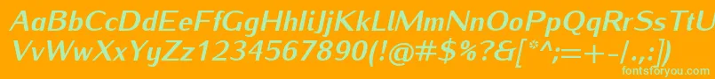 IwonaheavyItalic Font – Green Fonts on Orange Background
