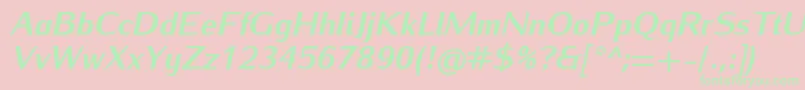 IwonaheavyItalic Font – Green Fonts on Pink Background