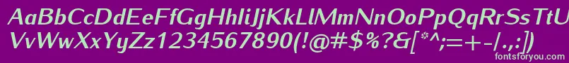 IwonaheavyItalic Font – Green Fonts on Purple Background