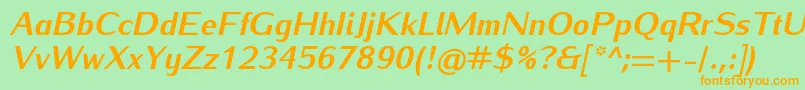 Fonte IwonaheavyItalic – fontes laranjas em um fundo verde