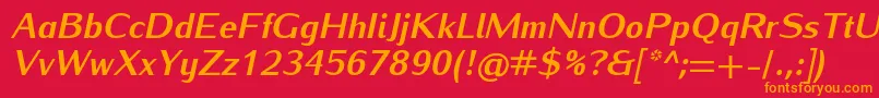 IwonaheavyItalic Font – Orange Fonts on Red Background