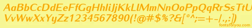 IwonaheavyItalic Font – Orange Fonts on Yellow Background