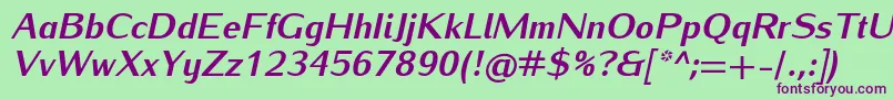 IwonaheavyItalic Font – Purple Fonts on Green Background
