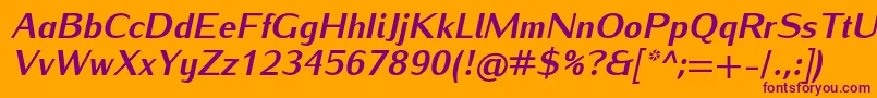 フォントIwonaheavyItalic – オレンジの背景に紫のフォント