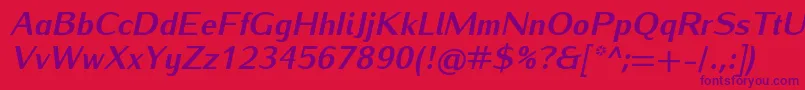 fuente IwonaheavyItalic – Fuentes Moradas Sobre Fondo Rojo