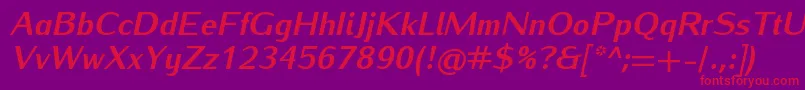 IwonaheavyItalic Font – Red Fonts on Purple Background