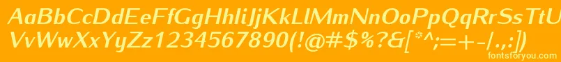 fuente IwonaheavyItalic – Fuentes Amarillas Sobre Fondo Naranja