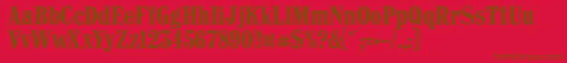 Castlepressno1-fontti – ruskeat fontit punaisella taustalla