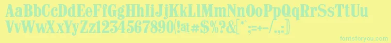 Więcej informacji o czcionce Castlepressno1 Czcionka Castlepressno1 – zielone czcionki na żółtym tle