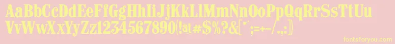 Castlepressno1 Font – Yellow Fonts on Pink Background