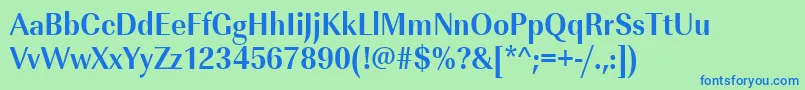 Шрифт UrwimperialtextnarBold – синие шрифты на зелёном фоне