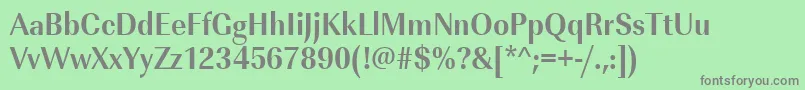 UrwimperialtextnarBold-fontti – harmaat kirjasimet vihreällä taustalla