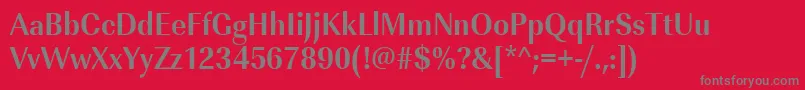 Fonte UrwimperialtextnarBold – fontes cinzas em um fundo vermelho