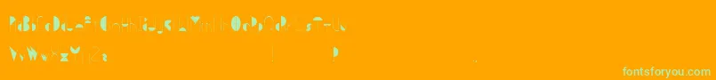 Metis-Schriftart – Grüne Schriften auf orangefarbenem Hintergrund