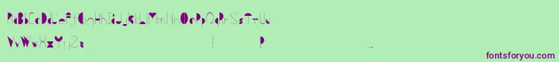 フォントMetis – 緑の背景に紫のフォント
