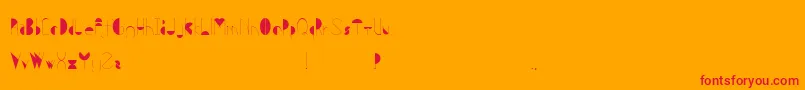 Metis-Schriftart – Rote Schriften auf orangefarbenem Hintergrund