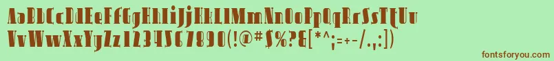 Sfavondalecond Font – Brown Fonts on Green Background