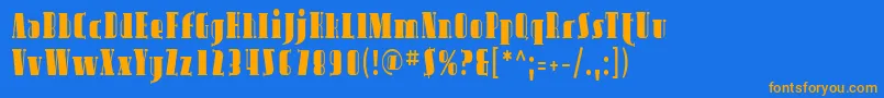 Sfavondalecond Font – Orange Fonts on Blue Background