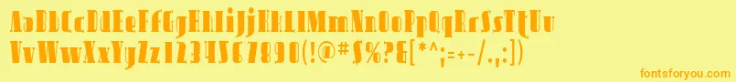 Sfavondalecond Font – Orange Fonts on Yellow Background