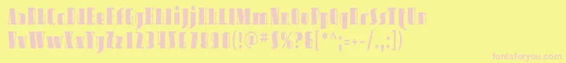 Sfavondalecond-fontti – vaaleanpunaiset fontit keltaisella taustalla