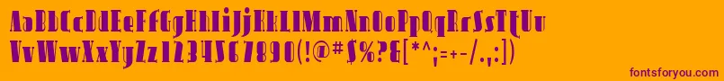 Sfavondalecond-fontti – violetit fontit oranssilla taustalla