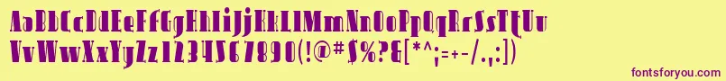 Sfavondalecond Font – Purple Fonts on Yellow Background