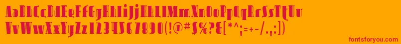 Sfavondalecond-Schriftart – Rote Schriften auf orangefarbenem Hintergrund