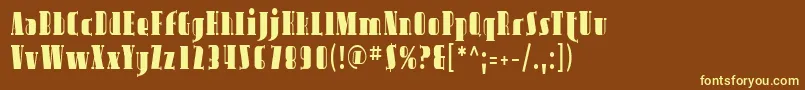 Sfavondalecond-fontti – keltaiset fontit ruskealla taustalla