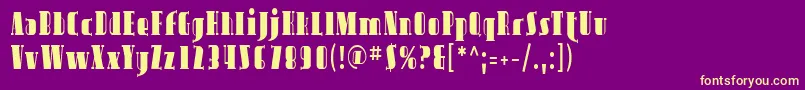 Sfavondalecond Font – Yellow Fonts on Purple Background