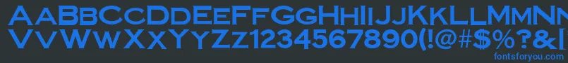 SteelplategothicboldNormal Font – Blue Fonts on Black Background