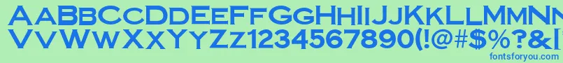 SteelplategothicboldNormal Font – Blue Fonts on Green Background