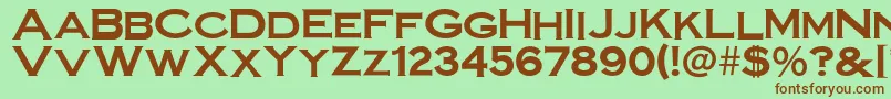 SteelplategothicboldNormal Font – Brown Fonts on Green Background